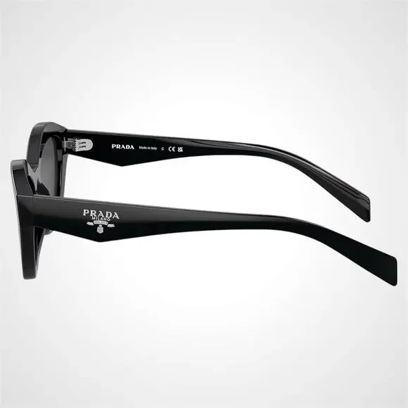 New PRADA Sunglasses Black Butterfly Cat Eye Logo Symbole Logo New - Picture 3 of 6